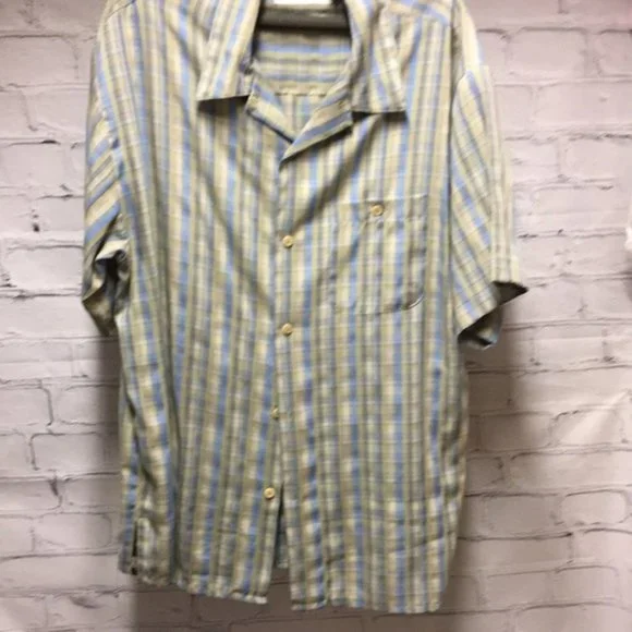 open lace back dress Dressed to Ill Shirt- Pinstripe Rayon Gabardine Small